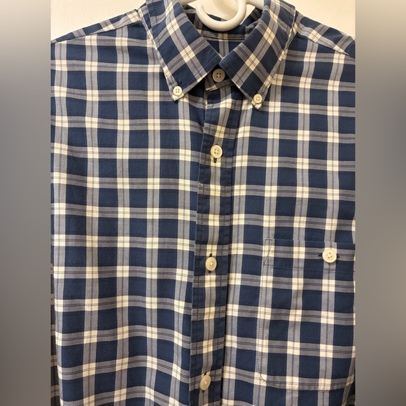 Orvis Shirt Mens Large TALL Classic Fit Wrinkle Free Plaid Two Yellow Blue - Picture 3 of 16